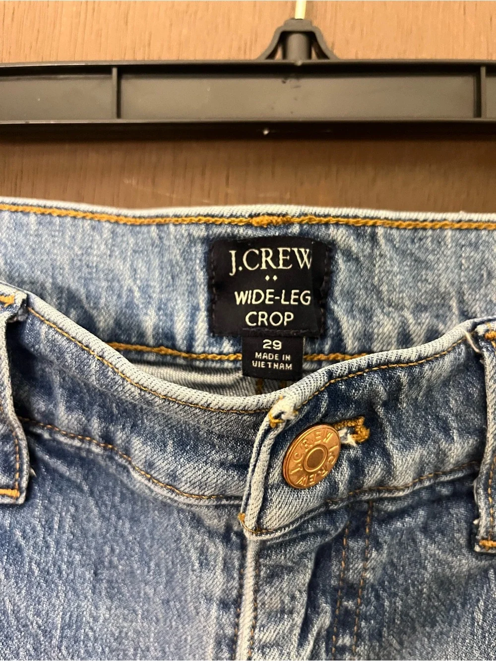 J Crew Women’s Wide Leg Crop Jeans Size 28 Raw Hem